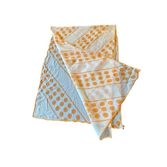 Vintage Orange Polka Dot Scarf Made in Japan Rolled Hem - Picture 4 of 4
